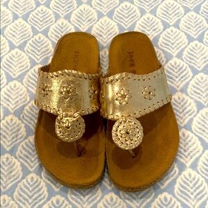 Jack Rogers Gold Kids Sandals